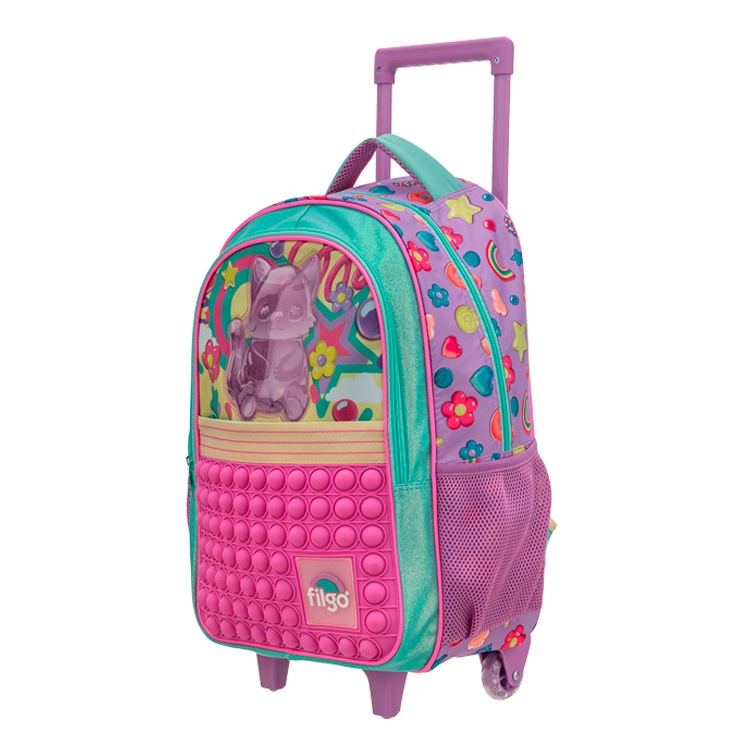 Mochila Escolar Filgo 2026 Starpak 18" Con Carro Pop It Jelly Art.MO26-TST-034